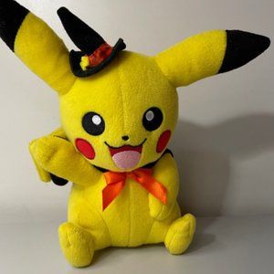 8” Pokémon Pikachu plush with witch hat and cape on Halloween